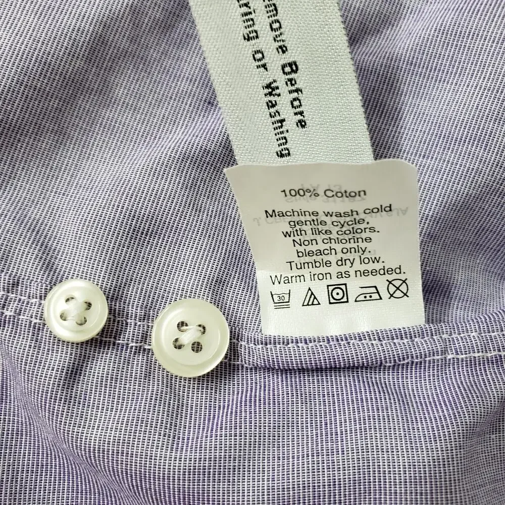 J.Crew Shirt in end-on-end cotton Men M Slim Fit Purple Button down Long Sleeve